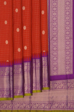Image of Gadwal Silk Red Saree