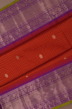 Image of Gadwal Silk Red Saree