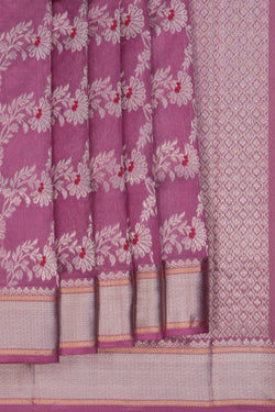 Image of Chanderi Silk Brocade Mauve Saree