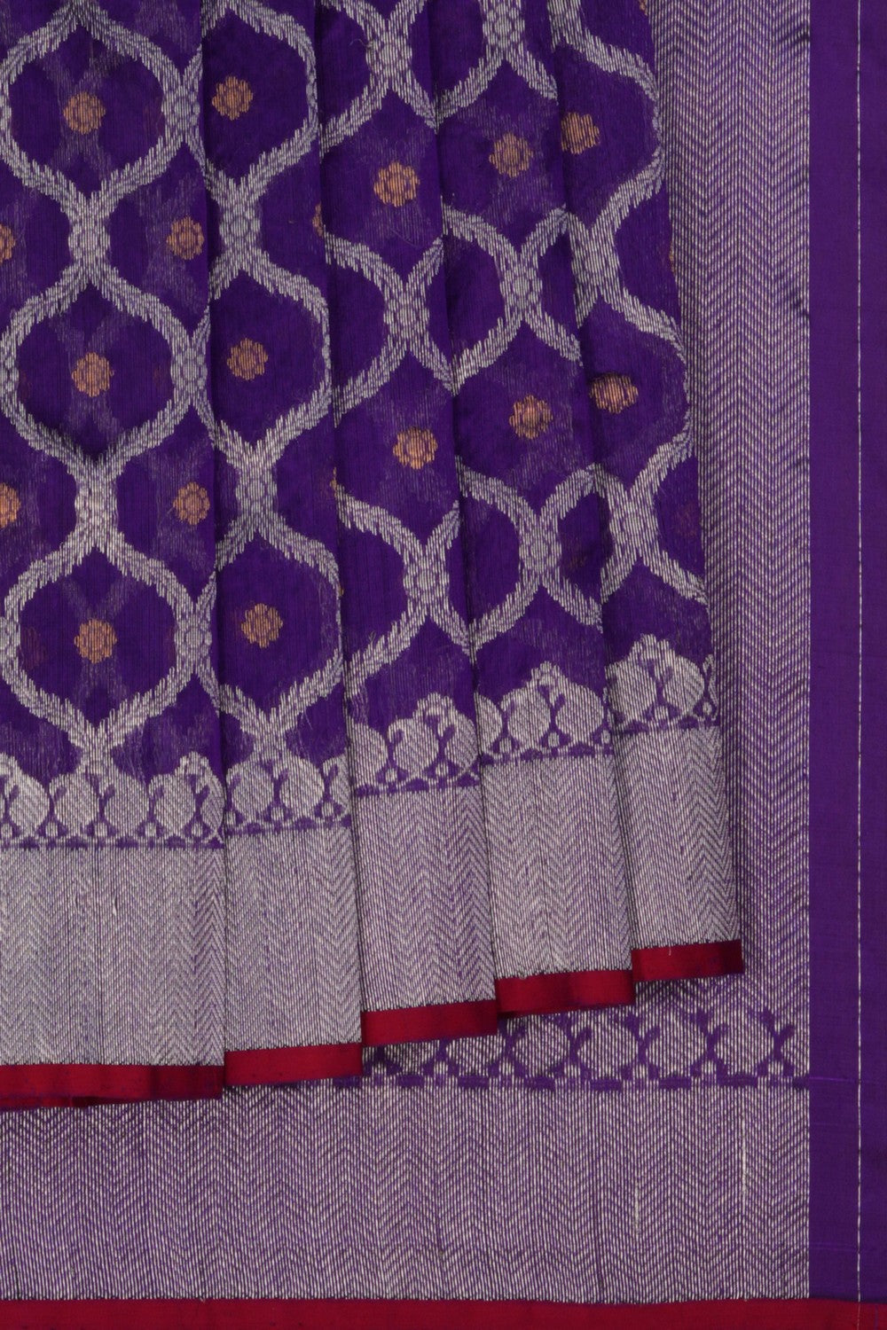 Chanderi Silk Brocade Purple Saree