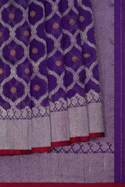 Image of Chanderi Silk Brocade Purple Saree