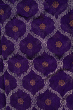 Image of Chanderi Silk Brocade Purple Saree