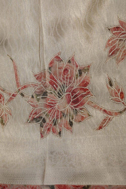 Image of A graceful Tissue Silk White Saree