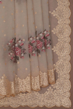 Image of Crush Silk Beige Saree