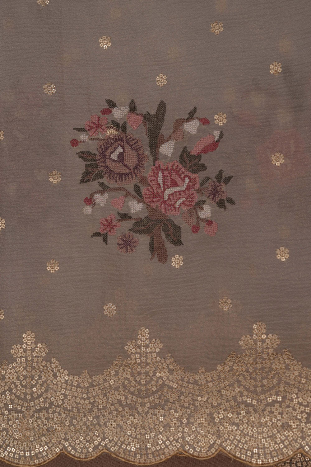 Image of Crush Silk Beige Saree