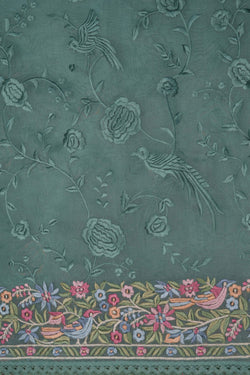 Image of Kora Silk Teal Blue Saree