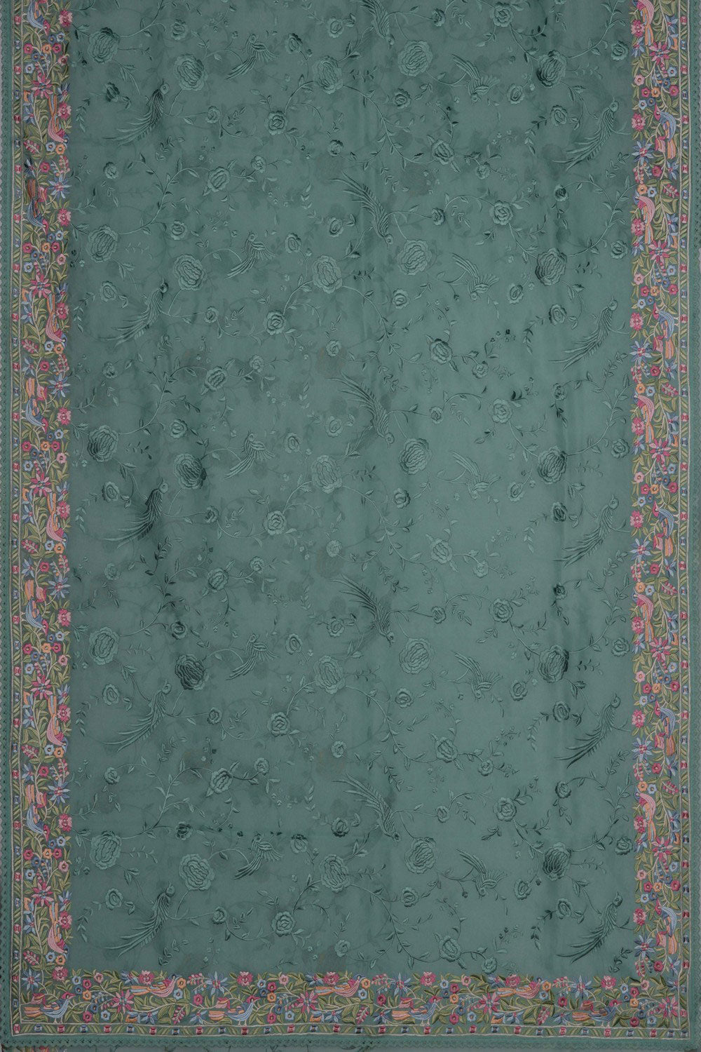 Image of Kora Silk Teal Blue Saree