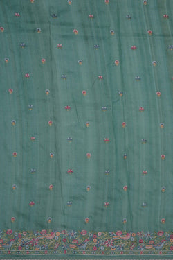 Image of Kora Silk Teal Blue Saree