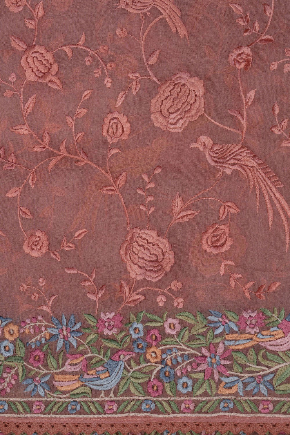 Kora Silk Peach Saree