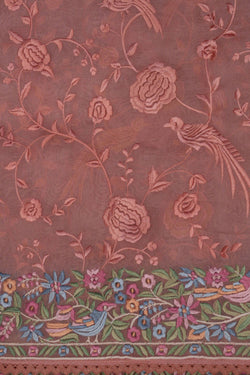 Image of Kora Silk Peach Saree