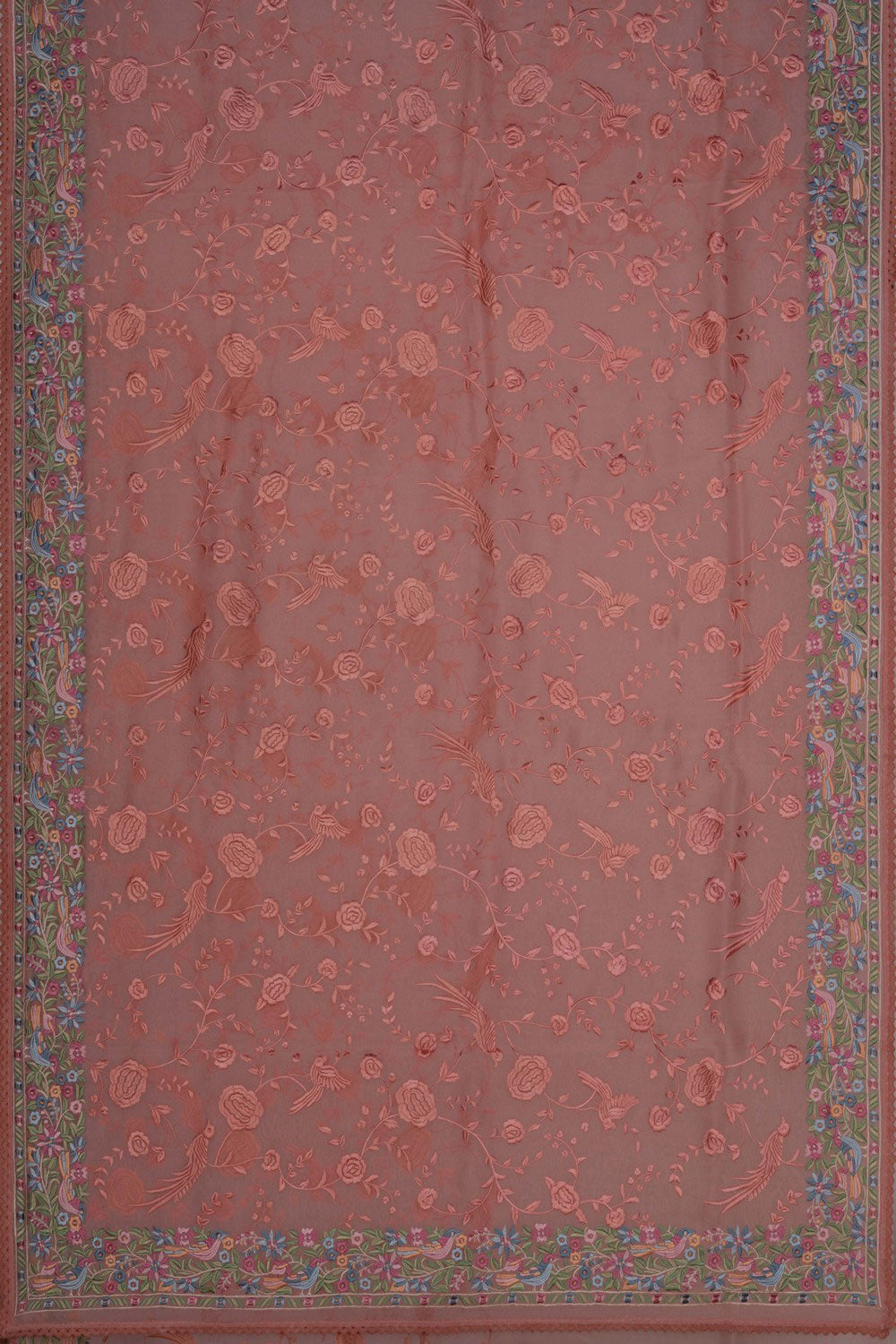 Kora Silk Peach Saree