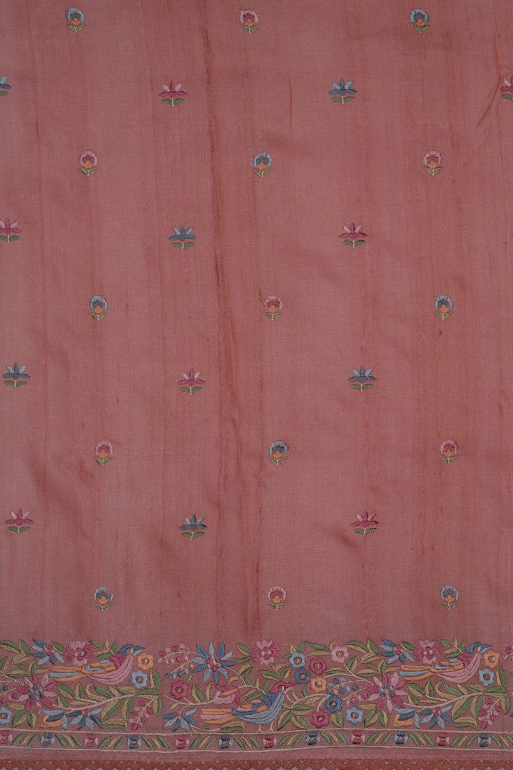 Kora Silk Peach Saree