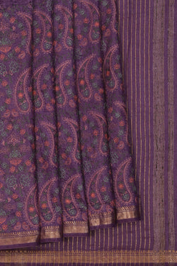 Image of Tussar Silk Purple Saree