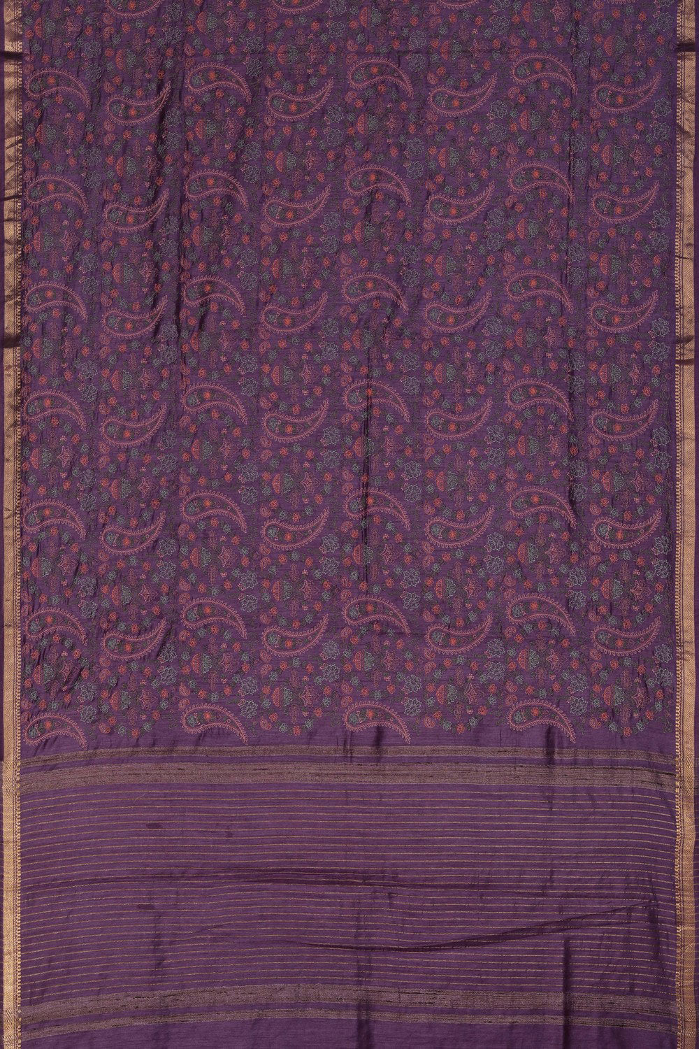Image of Tussar Silk Purple Saree