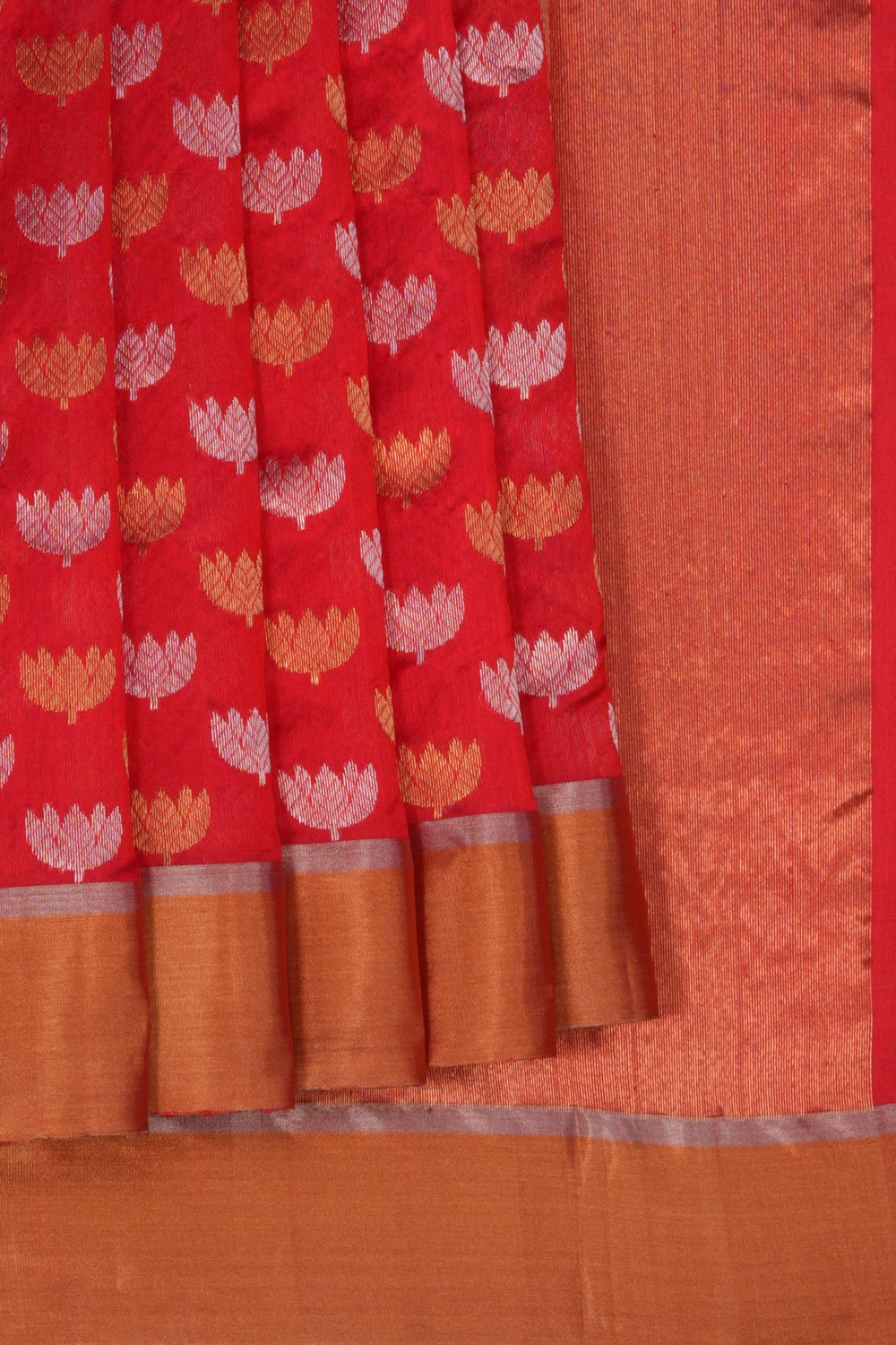 Chanderi Silk Red Saree