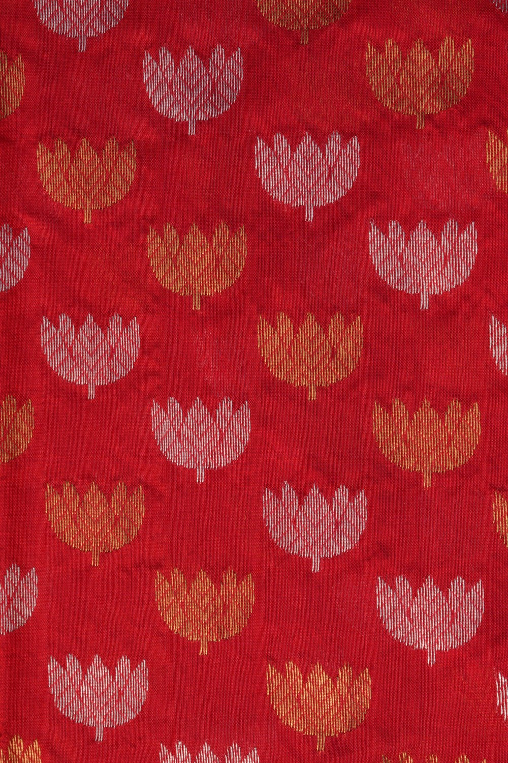 Chanderi Silk Red Saree