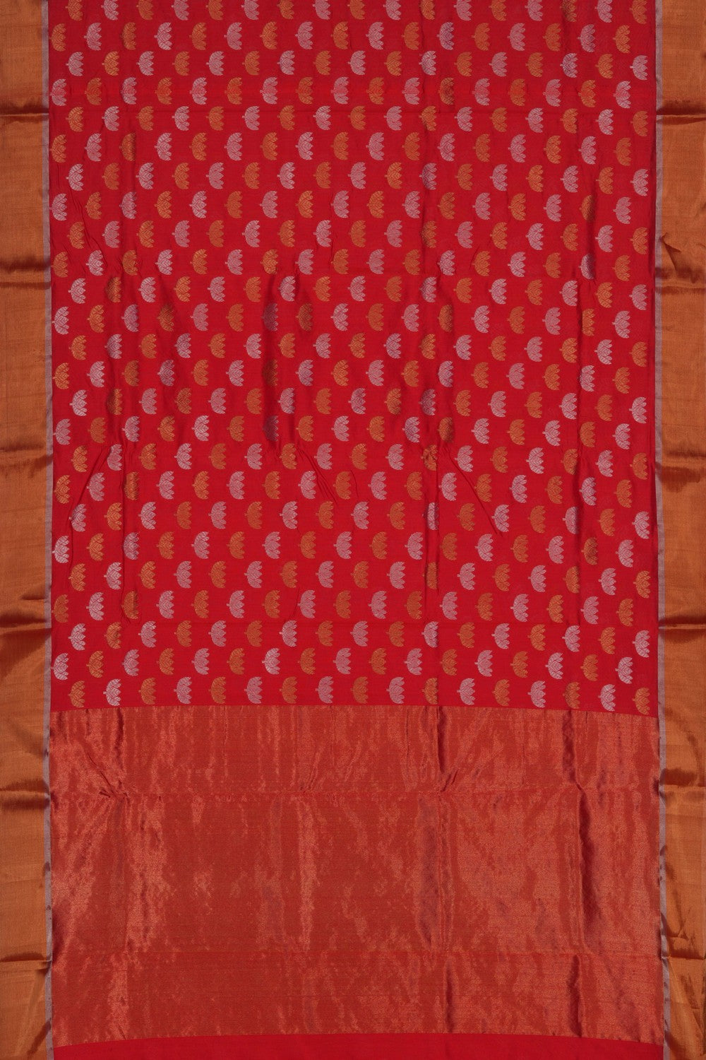 Image of Chanderi Silk Red Saree