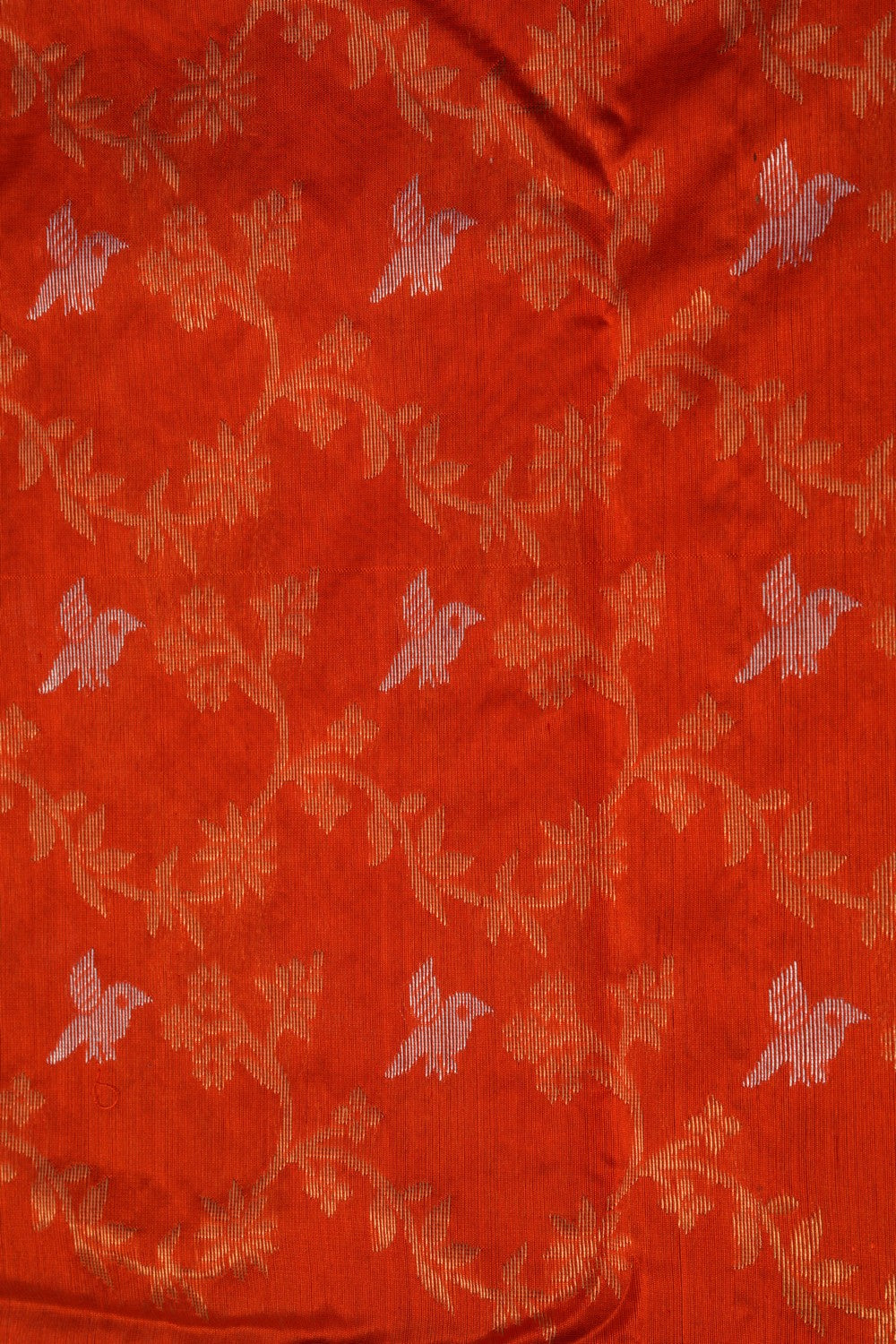 Image of Chanderi Silk Orange Saree