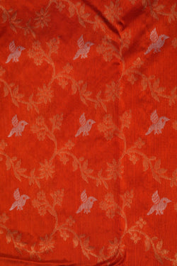 Image of Chanderi Silk Orange Saree