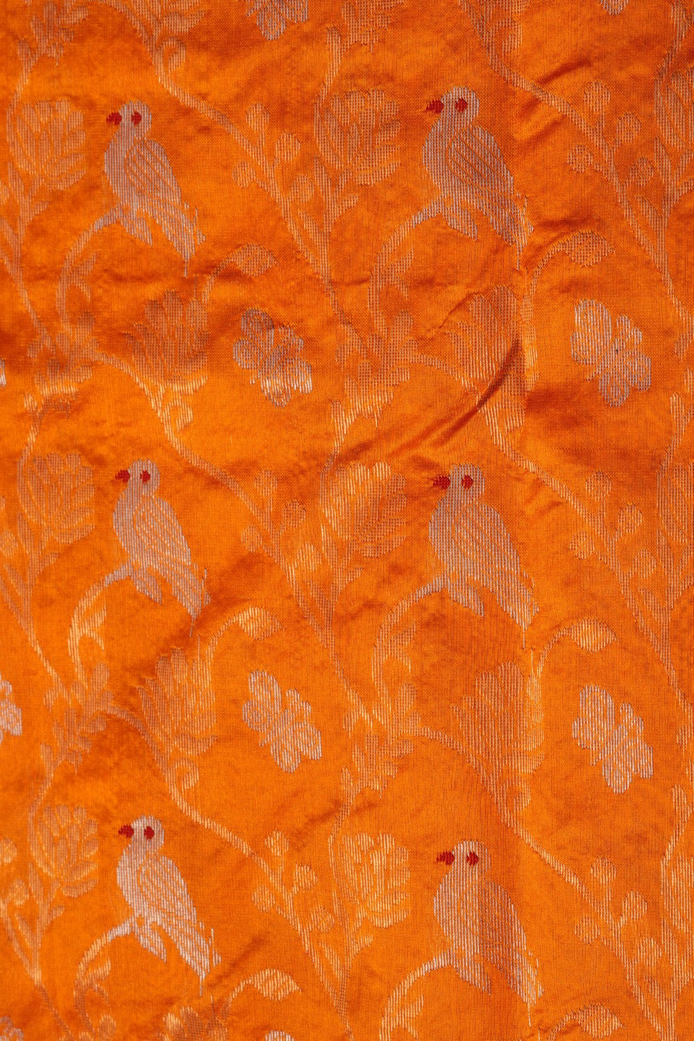 Image of Chanderi Silk Orange Saree