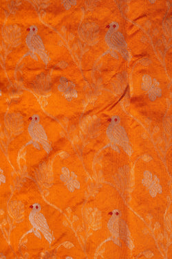 Image of Chanderi Silk Orange Saree