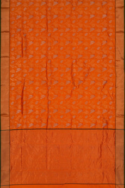 Image of Chanderi Silk Orange Saree
