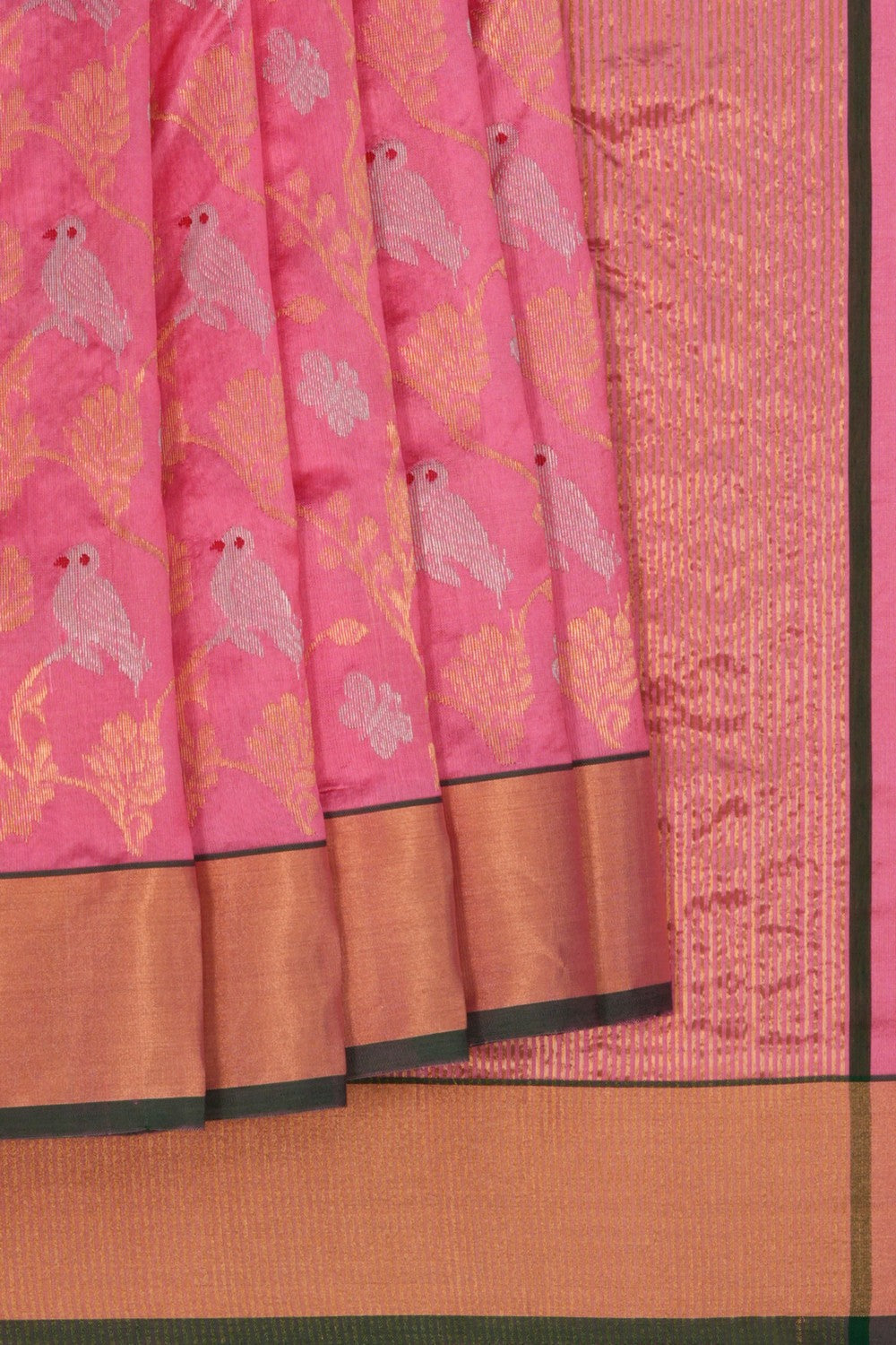 Chanderi Silk Pink Saree