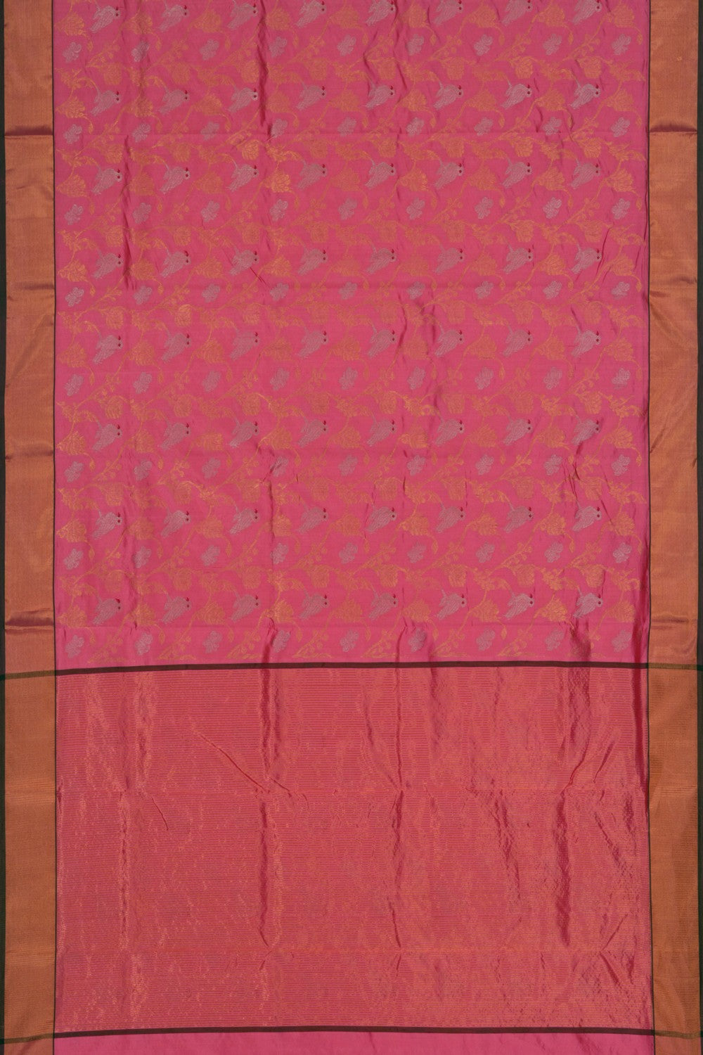 Image of Chanderi Silk Pink Saree