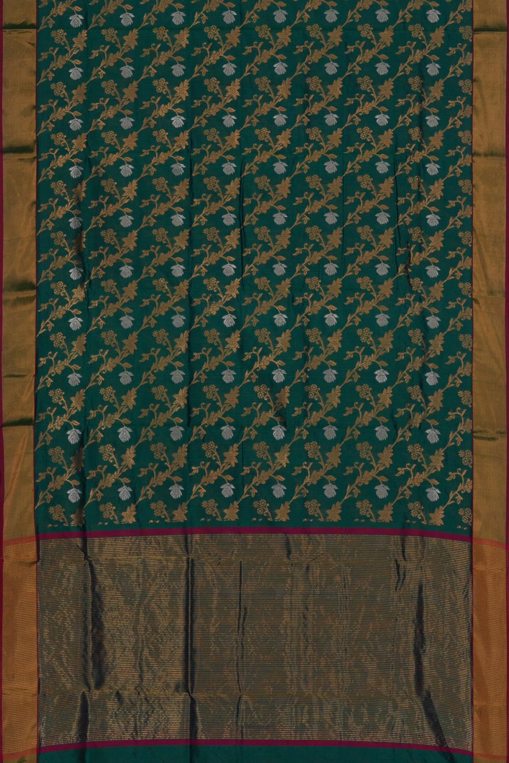 Chanderi Silk Teal Green Saree