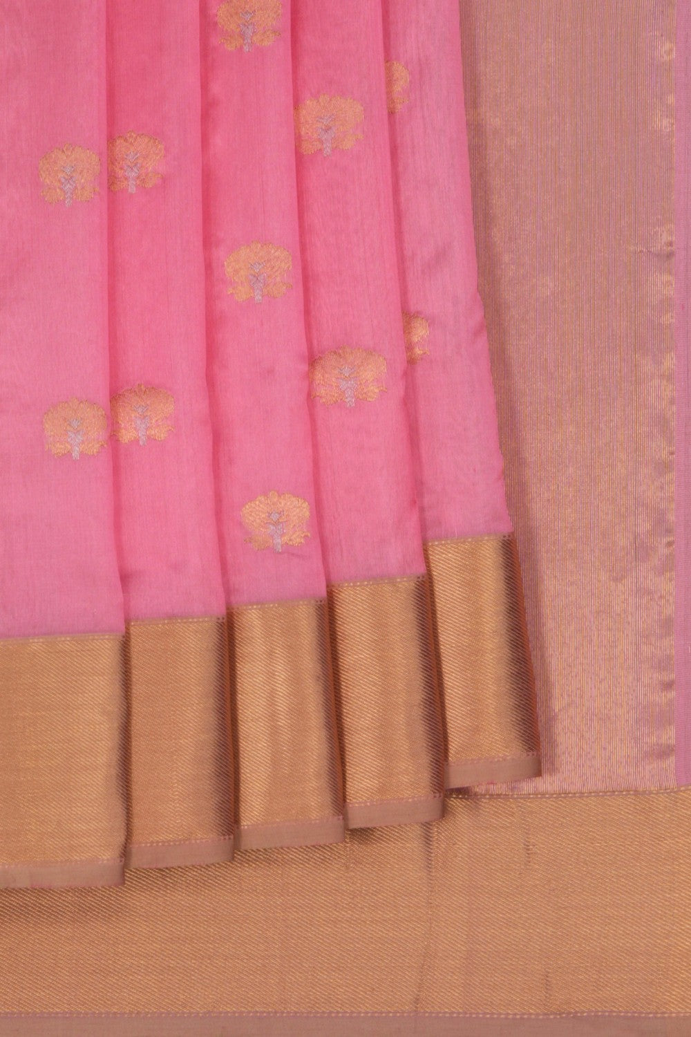 Image of Chanderi Silk Pink Saree
