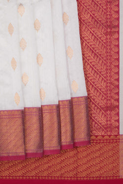 Image of Chanderi Silk White Saree
