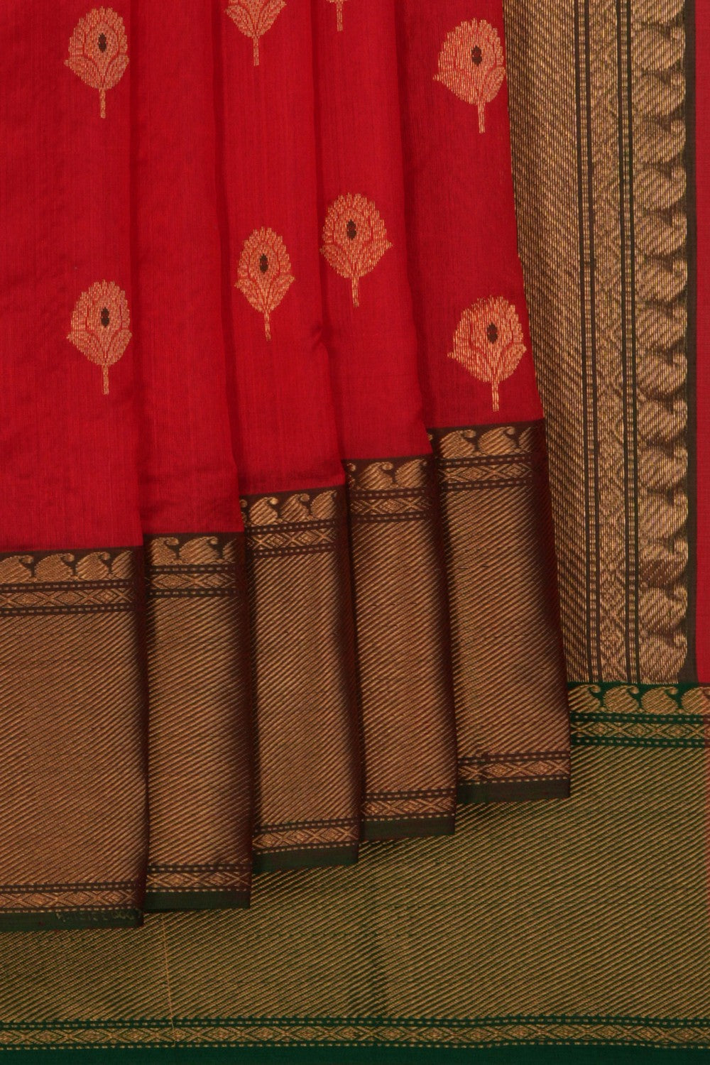 Chanderi Silk Red Saree