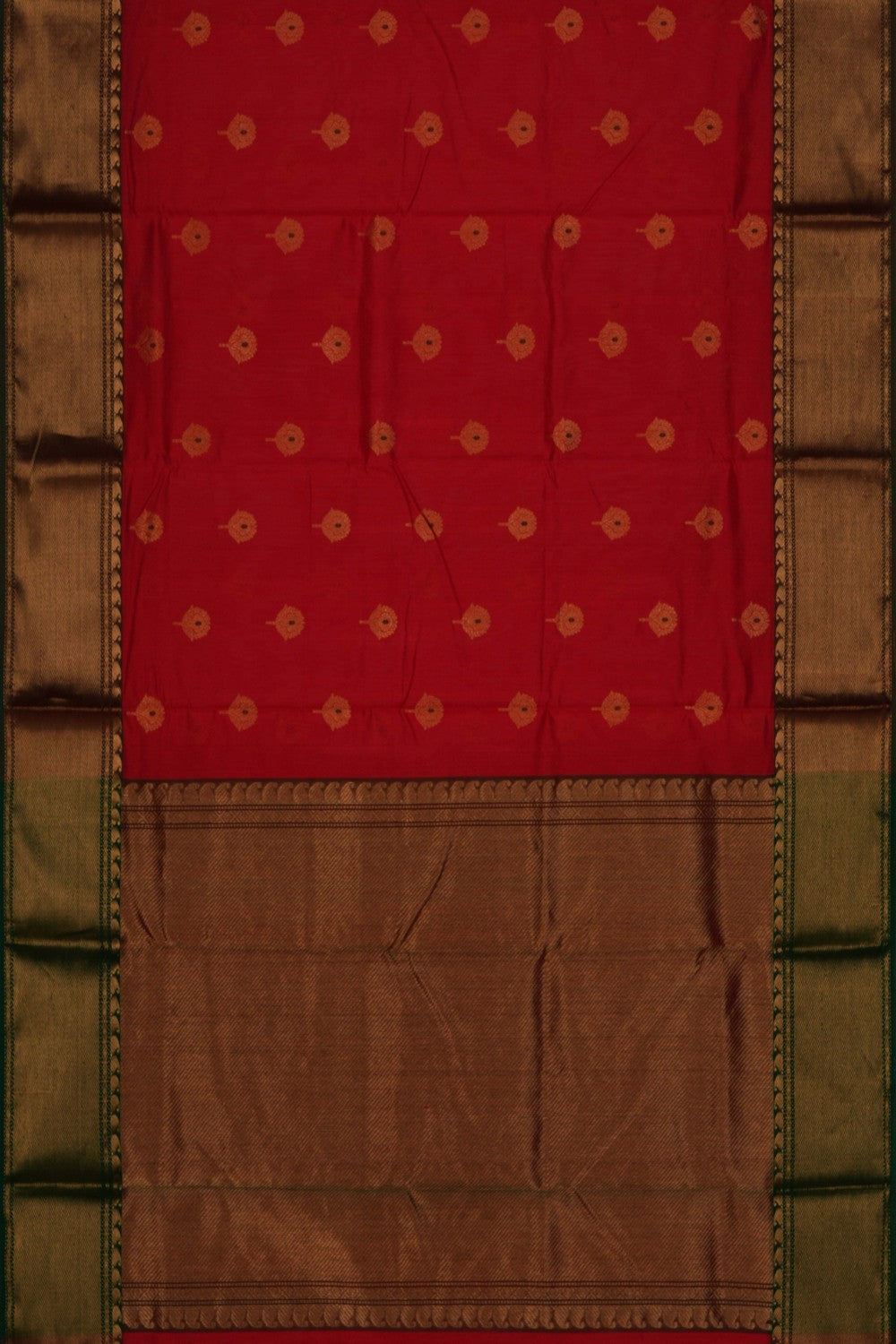 Image of Chanderi Silk Red Saree
