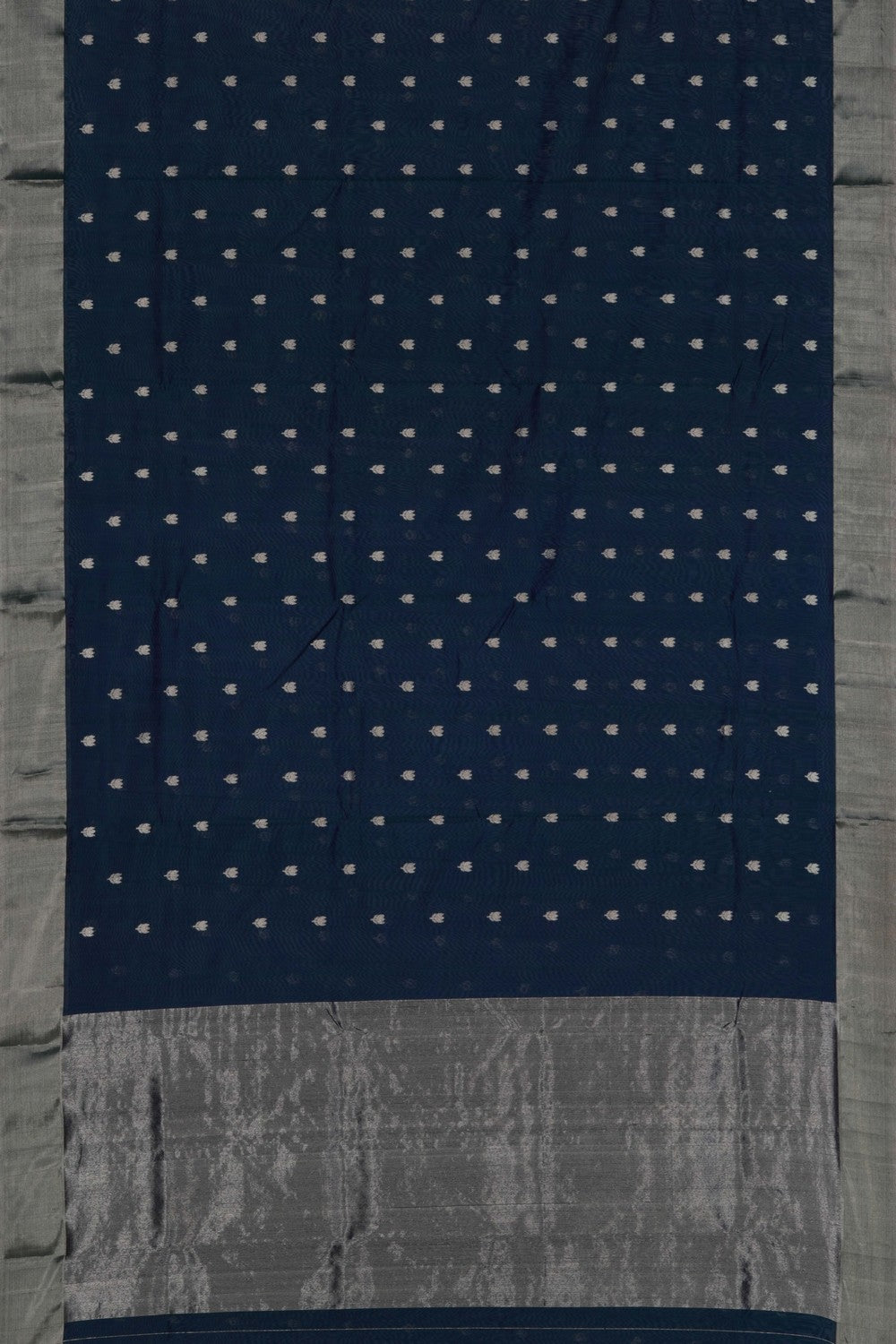 Image of Chanderi Tissue Silk Peacock Blue Saree