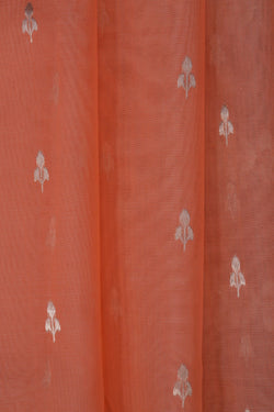 Image of Chanderi Kora Silk Peach Saree