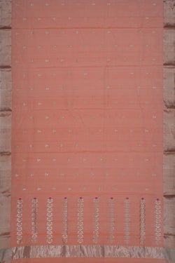 Image of Chanderi Kora Silk Peach Saree