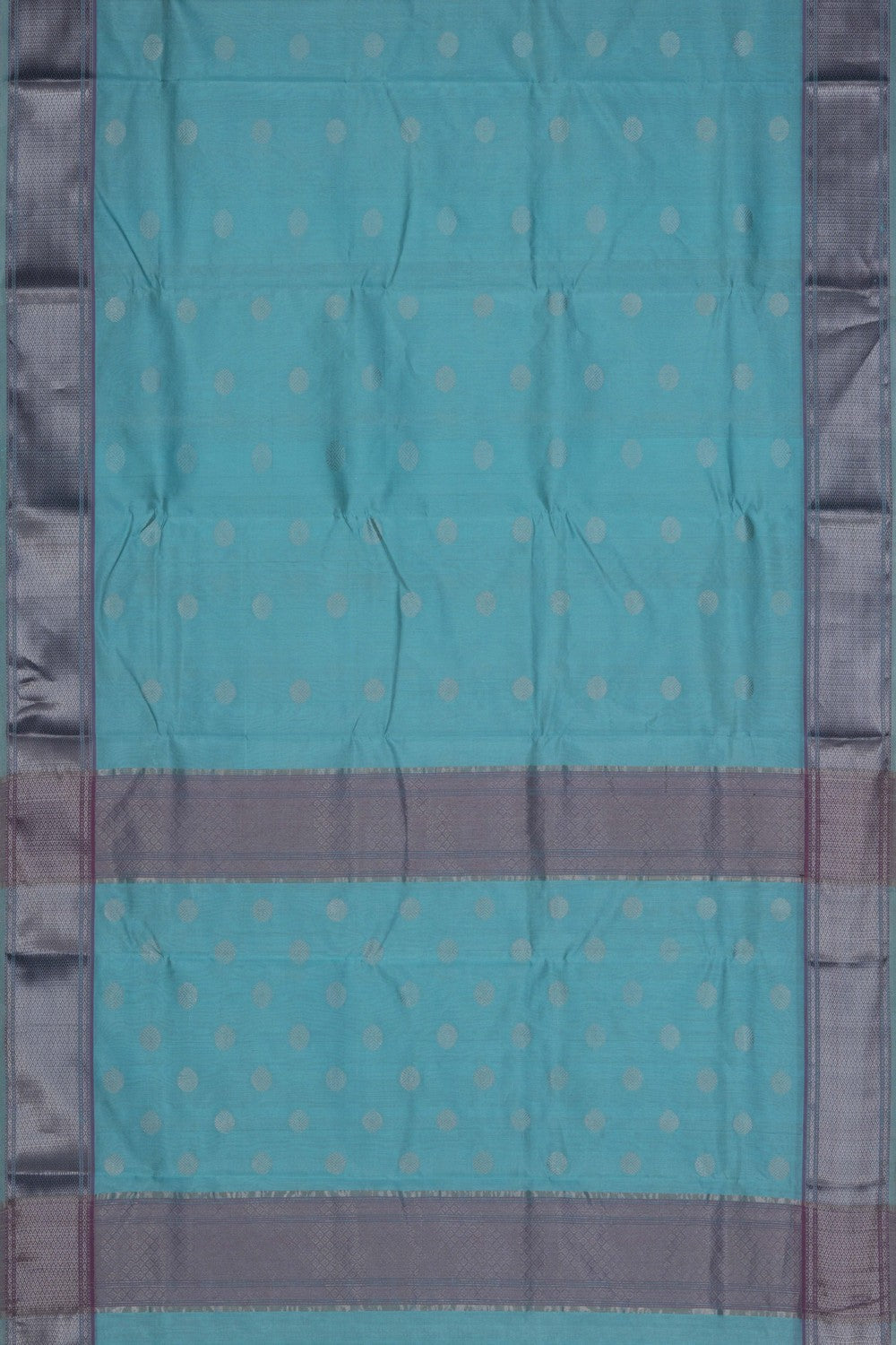Image of Chanderi Tissue Silk Ice Blue Saree