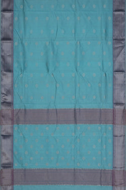 Image of Chanderi Tissue Silk Ice Blue Saree