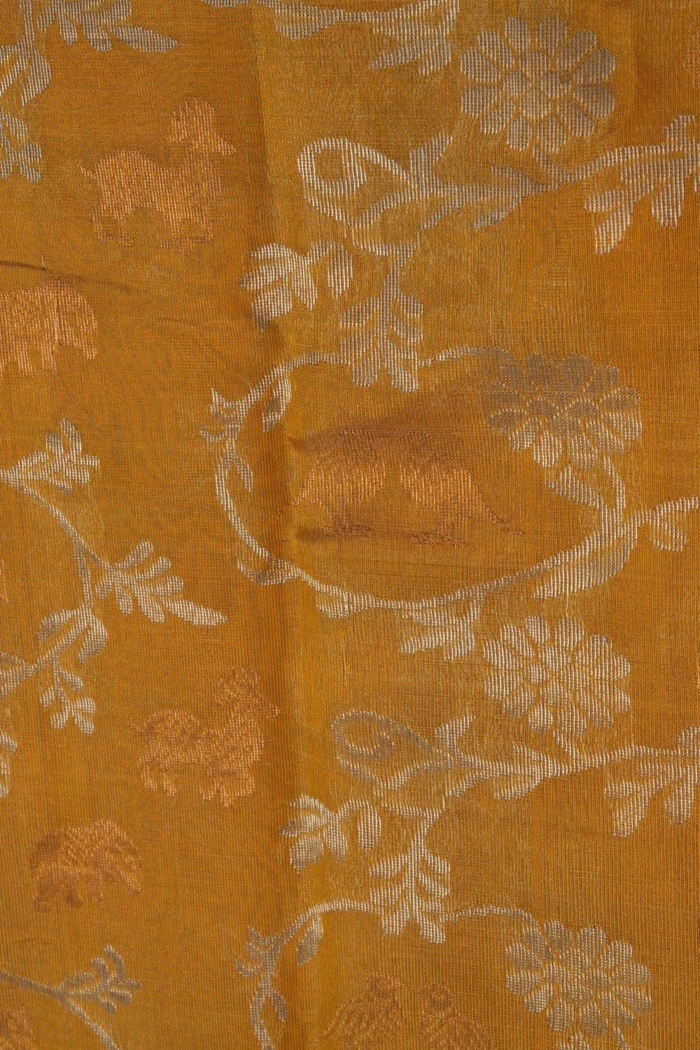 Image of Chanderi Tissue Silk Yellow Saree