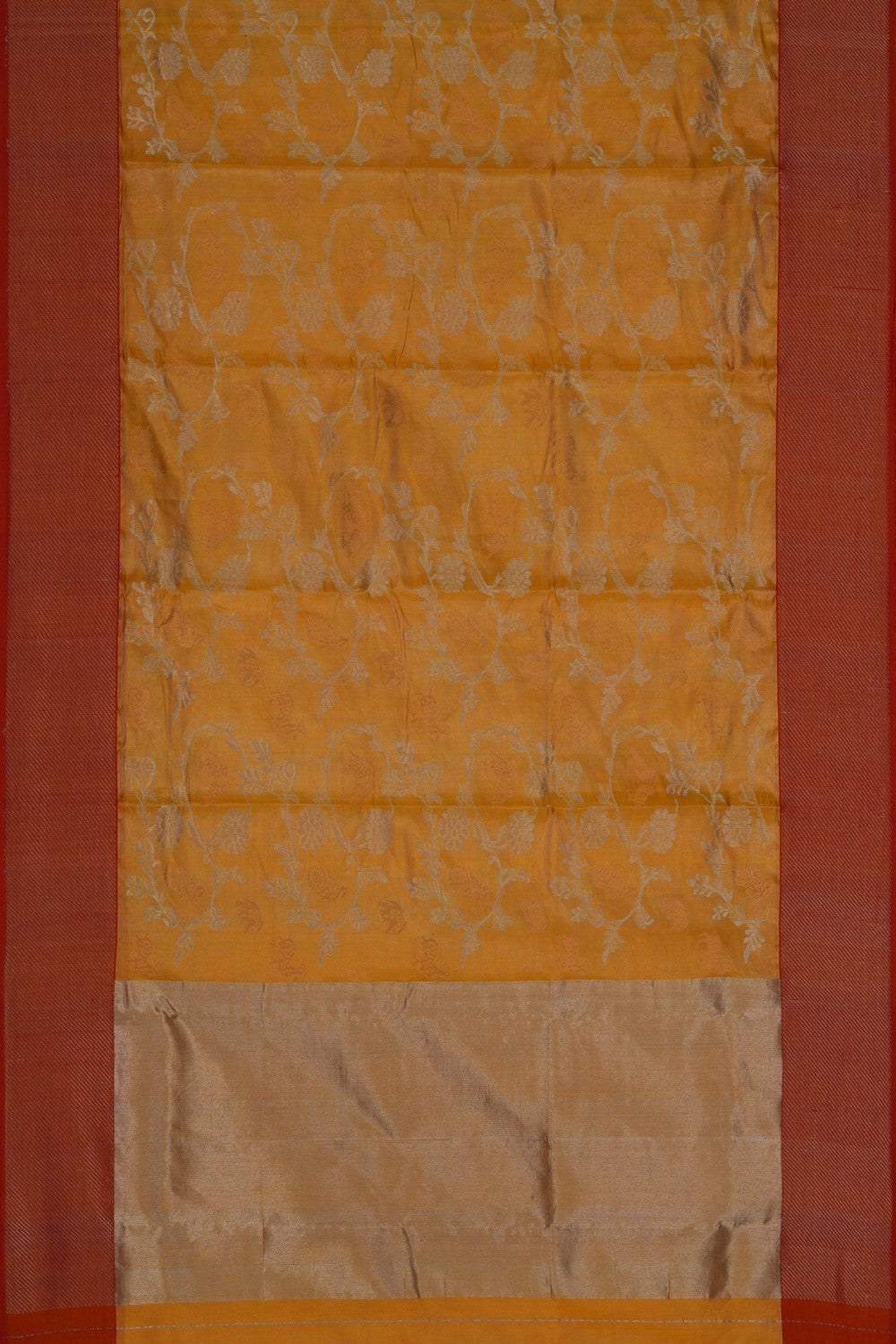 Image of Chanderi Tissue Silk Yellow Saree