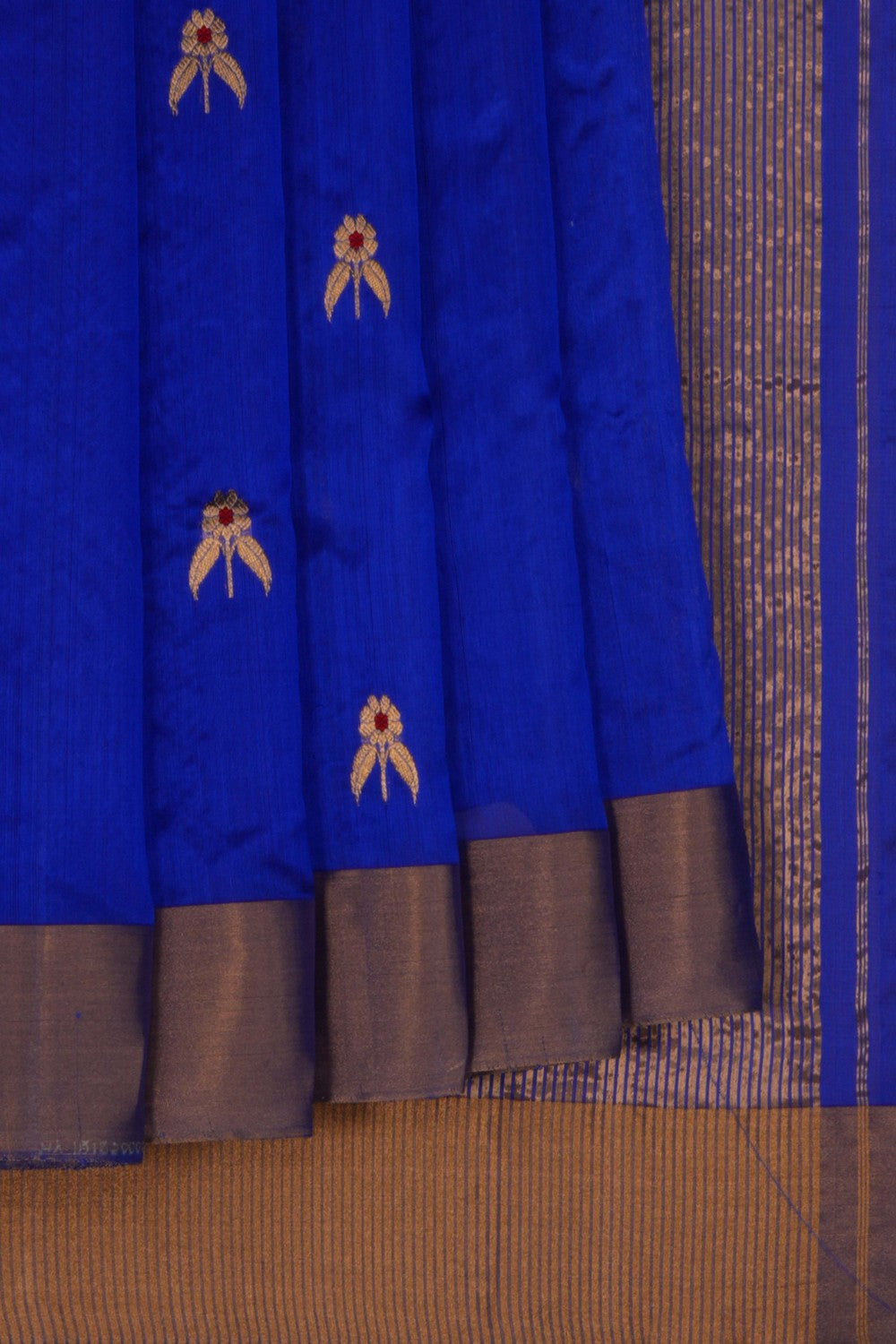 Image of Chanderi Tissue Silk Royal Blue Saree