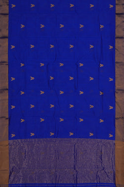 Image of Chanderi Tissue Silk Royal Blue Saree