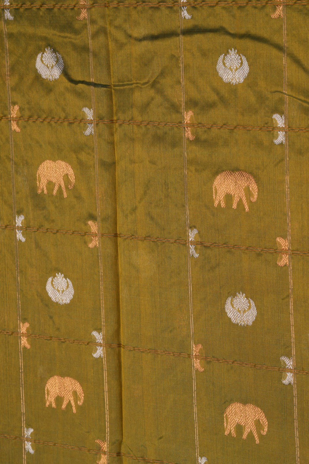 Image of Chanderi Tissue Silk Green Saree