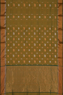 Image of Chanderi Tissue Silk Green Saree