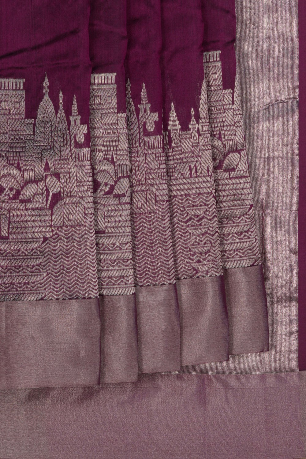 Image of Chanderi Silk Purple Saree