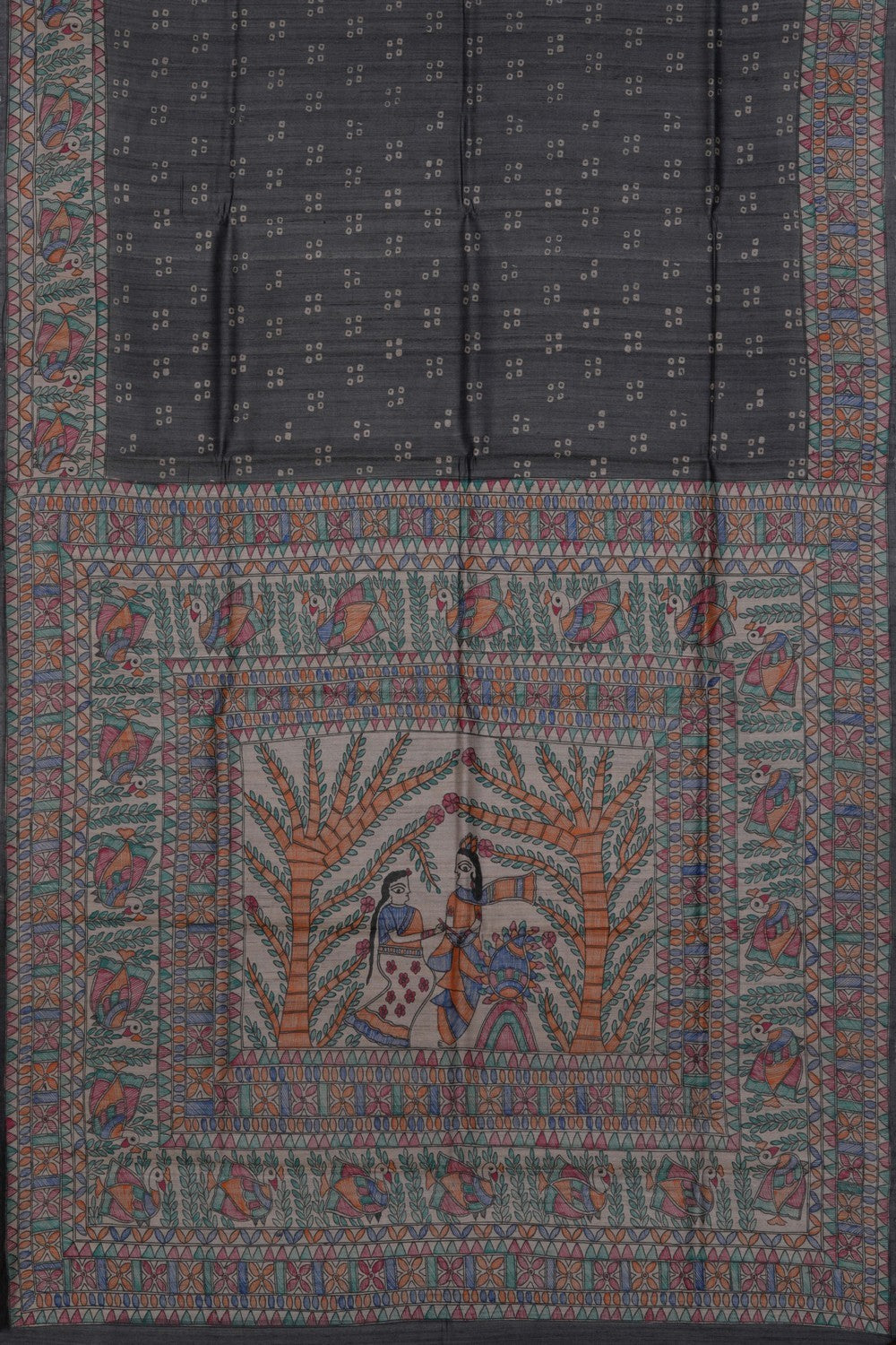 Image of Tussar Silk Grey Saree