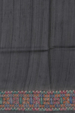 Image of Tussar Silk Grey Saree