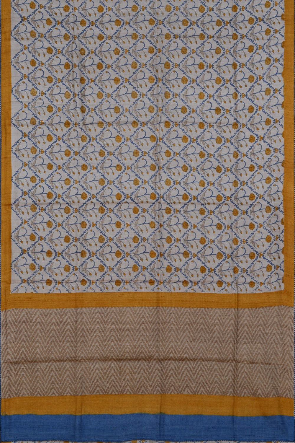 Image of Tussar Silk Embroidery Saree