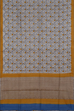 Image of Tussar Silk Embroidery Saree