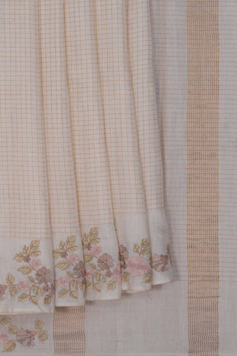 A Tussar Embroidery Saree